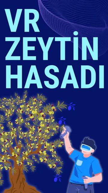 VR Zeytin Hasadı dikey afiş, koyu